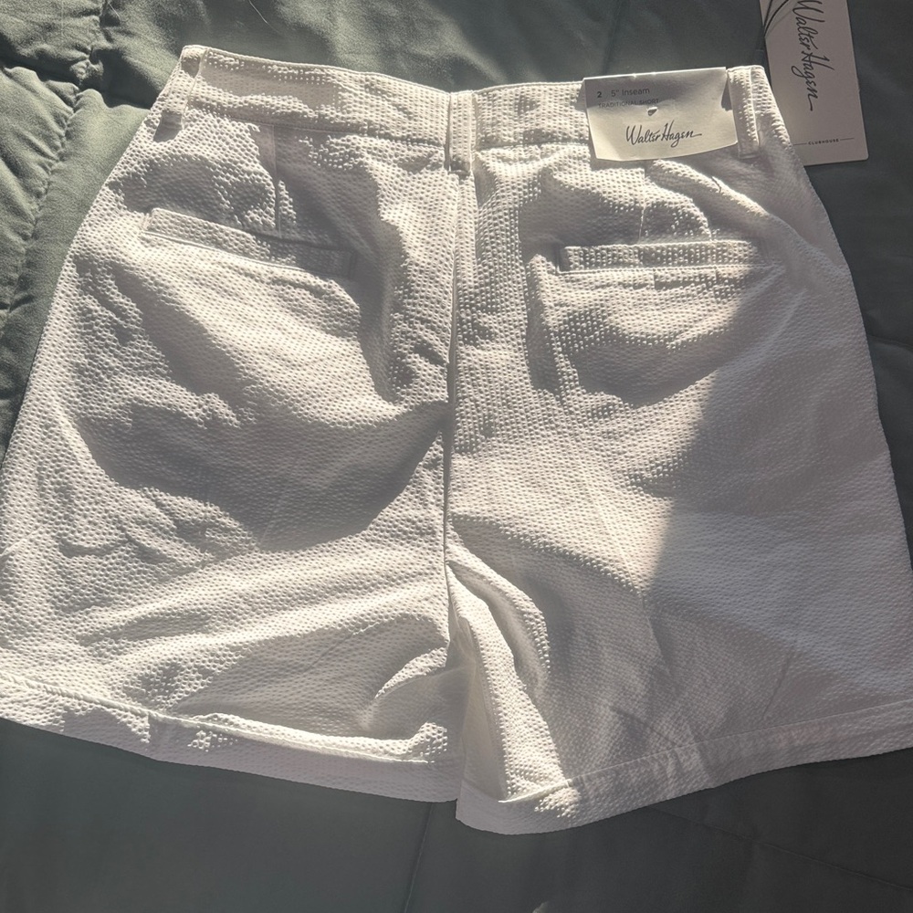 Walter Hagen White Textured Women's Bermuda Shorts - Picture 4 of 4